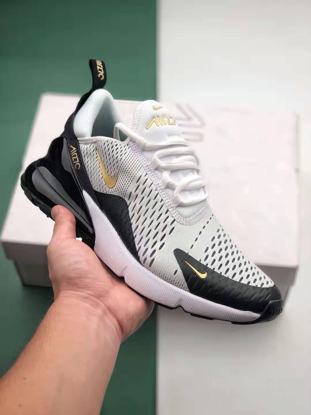 Air Max 270 White Black Gold Metallic AV7892-100